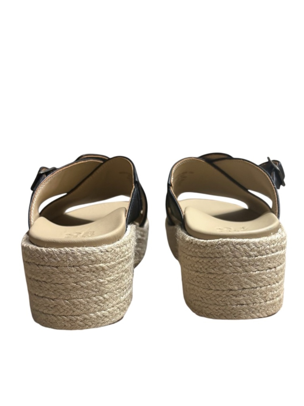 ABEO Dylan Solstice Leather Cross Slide Wedge Sandals in Black Size 6 -- SUMMER! - Picture 7 of 11